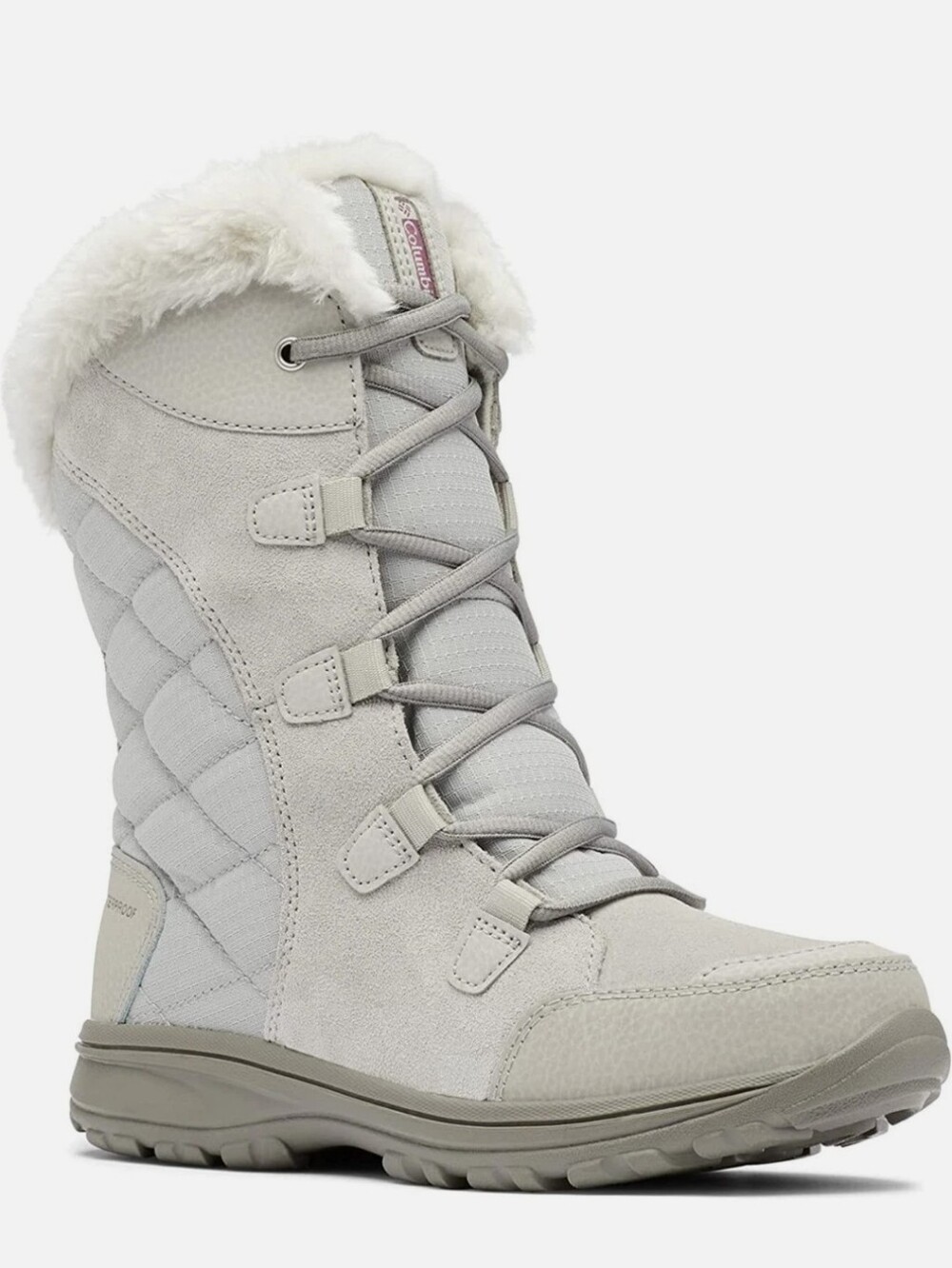 ColumbiaIce Maiden Ii Snow Boot Gray Faux Fur Lace Up Waterproof Size 7